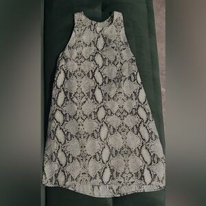 Olivaceous Snake Print Midi Dress - Black and Cream